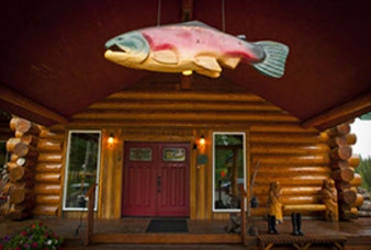 Front door of our Alaskan fishing lodge