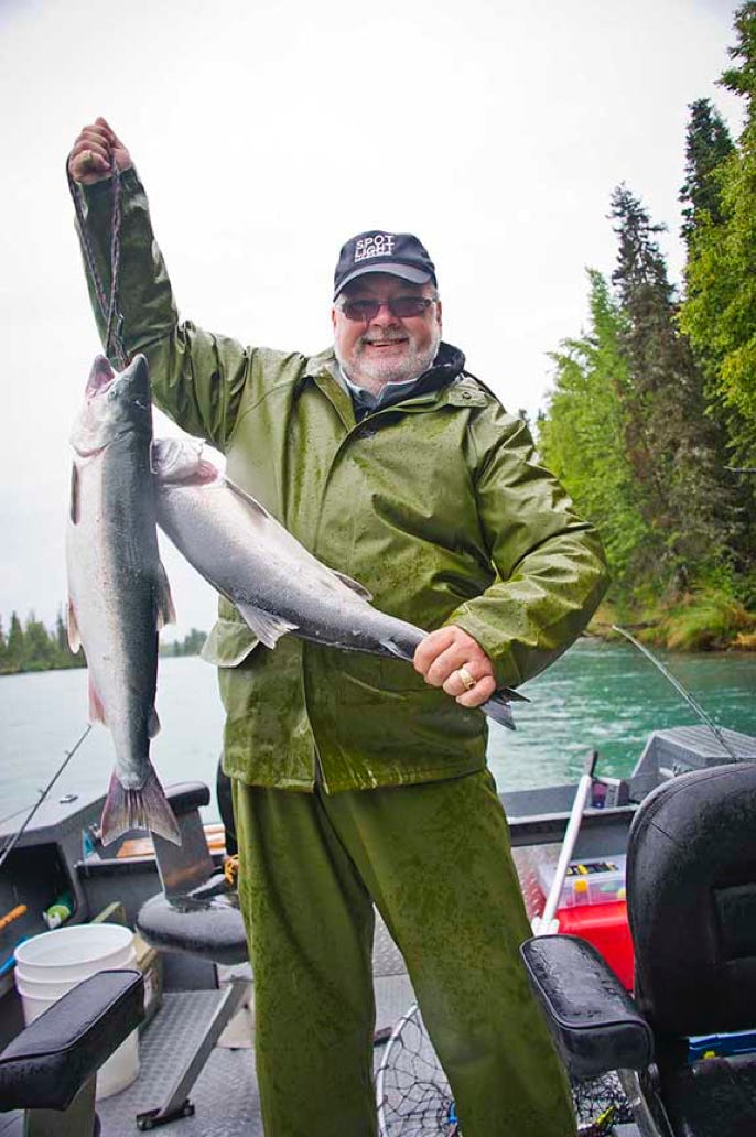 Proud catch of Alaskan salmon